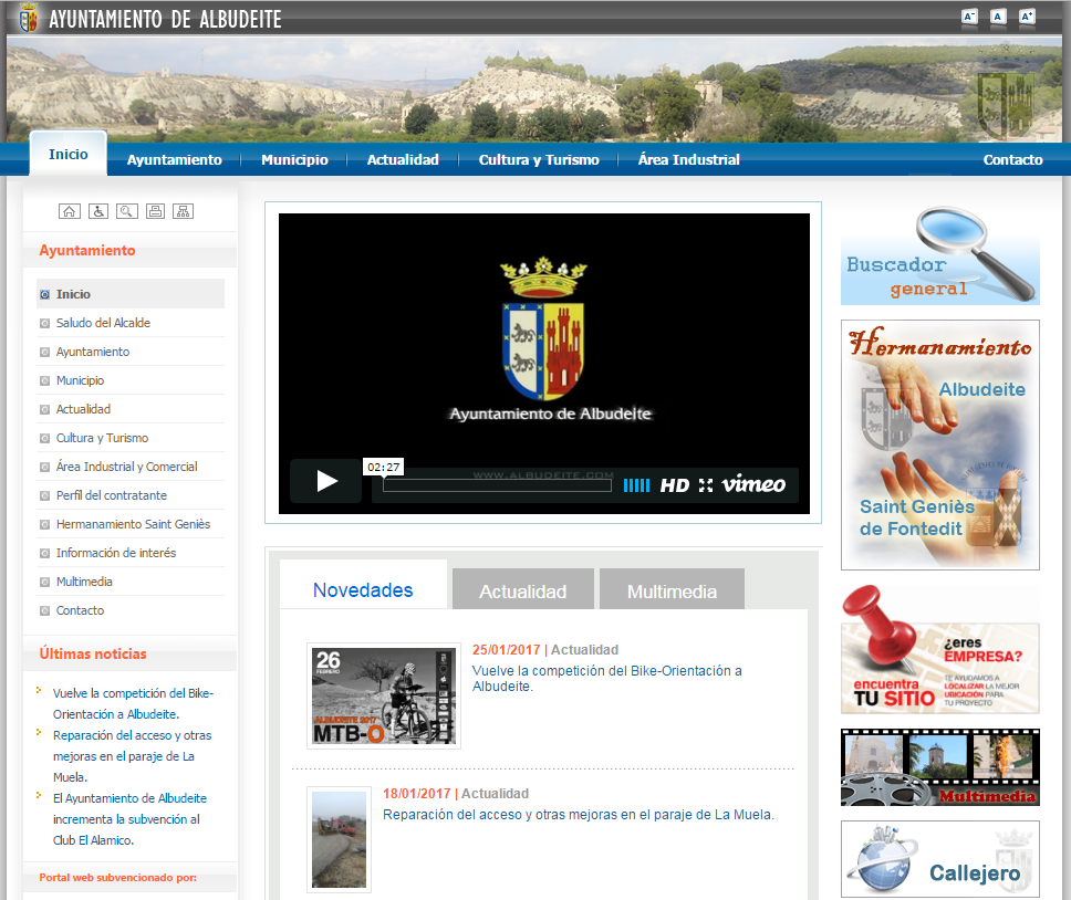 Página web Ayuntamiento de Albudeite